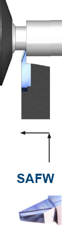 Einstechen und Langdrehen mit SAFW Wendeplatten