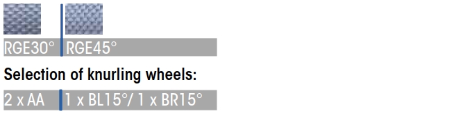 Knurling profiles on DIN 82 workpiece: Feed knurling