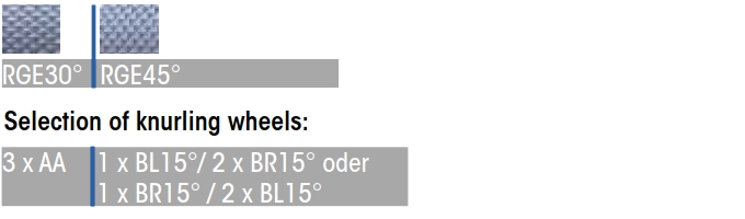 Knurling profiles on DIN 82 workpiece: Feed knurling